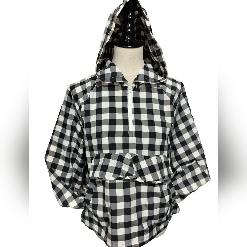 2427) Free Assembly Girl Gingham Windbreaker Size XXL (18)